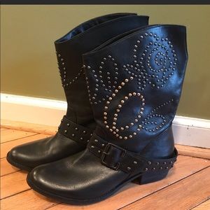 Naughty Monkey Tex Garden Studded  Black Boots